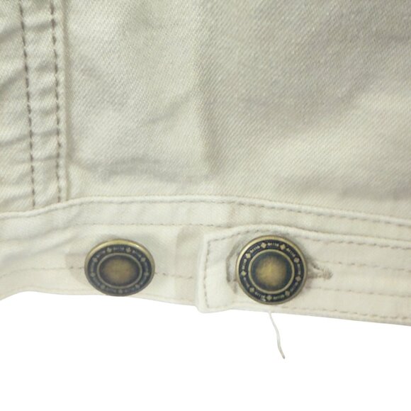 Y2K Denim & Co Women's Light Tan Western Beaded Button Up Shacket Size M - Picture 8 of 15